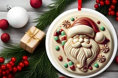 Round Christmas Ornament Sublimation|Clipart Product Image 1