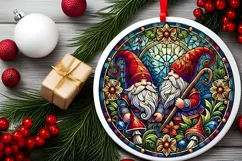 Round Christmas Ornament Sublimation|Clipart Product Image 1