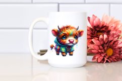 Cute Baby Highland Cow with Rain Coats | Sublimation | Product Image 2