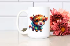 Cute Baby Highland Cow with Rain Coats | Sublimation | Product Image 2