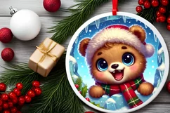 Round Christmas Ornament Sublimation|Clipart Product Image 1