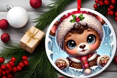 Round Christmas Ornament Sublimation|Clipart Product Image 1
