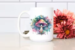 Magical Celestial Mushroom Watercolor PNG Product Image 2