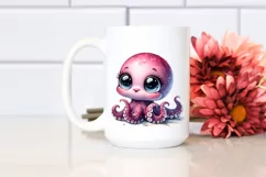 Baby Octopus and Rhino Collection | Sublimation Clipart Product Image 2