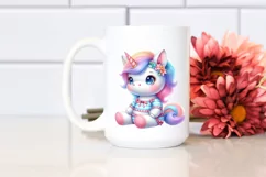 Baby Unicorn in Beach Suit | Sublimation Clipart Product Image 2