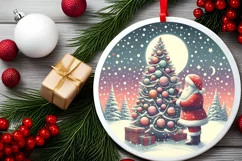 Round Christmas Ornament Sublimation|Clipart Product Image 2