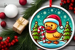 Round Christmas Ornament Sublimation|Clipart Product Image 2