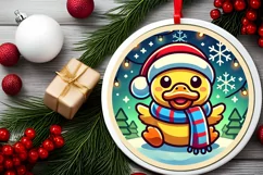 Round Christmas Ornament Sublimation|Clipart Product Image 1