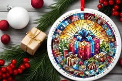 Round Christmas Ornament Sublimation|Clipart Product Image 1
