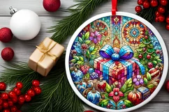 Round Christmas Ornament Sublimation|Clipart Product Image 1