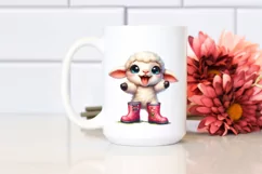 Lamb Standing Up | Rain Boots | Caricature | Clipart Product Image 2