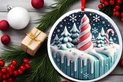 Round Christmass Ornament PNG Product Image 2