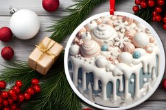 Round Christmas Ornament Sublimation|Clipart Product Image 1