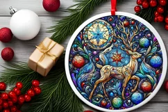 Round Christmas Ornament Sublimation|Clipart Product Image 2