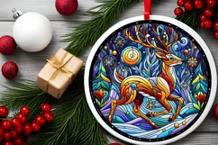 Round Christmas Ornament Sublimation|Clipart Product Image 2