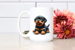 Dancing Puppy Rottweiler Watercolor PNG Product Image 2