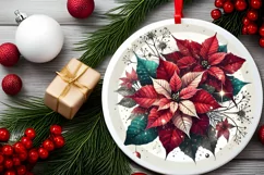 Round Christmas Ornament Sublimation|Clipart Product Image 1