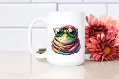 Detailed Frog in Silk Scarf | Sublimation Clipart Product Image 2