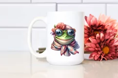 Detailed Frog in Silk Scarf | Sublimation Clipart Product Image 2