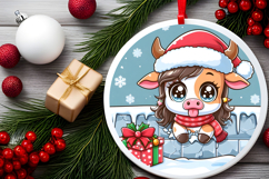 Round Christmass Ornament PNG Product Image 2