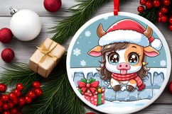 Round Christmas Ornament Sublimation|Clipart Product Image 2