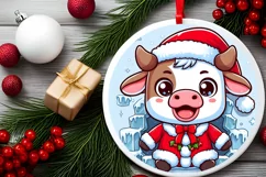 Round Christmas Ornament Sublimation|Clipart Product Image 2