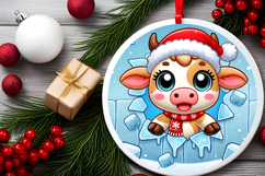 Round Christmass Ornament PNG Product Image 2