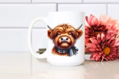 Cow Highland Cow Portrait with Smiling Eyes Clipart Product Image 2