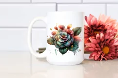 Shiny Begonia Watercolor Clipart Product Image 2
