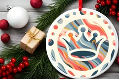 Round Christmas Ornament Sublimation|Clipart Product Image 2