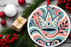 Round Christmas Ornament Sublimation|Clipart Product Image 1
