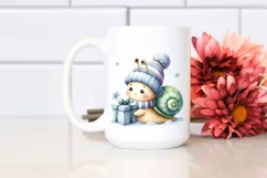 Cute Baby Snail with Present PNG Product Image 2