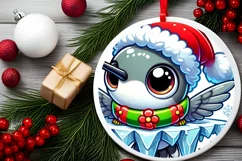 Round Christmas Ornament Sublimation|Clipart Product Image 1