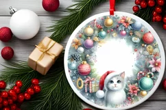 Adorable Winter Cat Christmas PNG Product Image 2