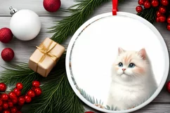 Adorable Winter Cat Christmas PNG Product Image 2