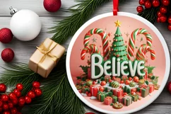 Believe Christmas Cute Ornament Sublimation Product Image 1