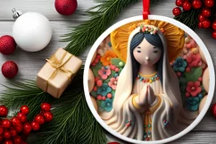 Christmas Round Ornament Sublimation Product Image 1