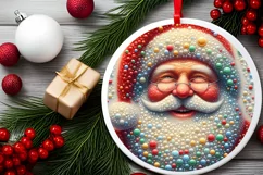 Santa Bubbles Christmas Round Cute Ornament Sublimation Product Image 1