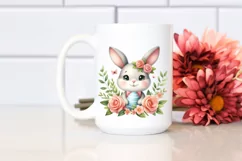 Easter Bunny Flower, Clipart |T-shirt, Mug PNG Product Image 3