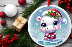 Round Christmas Ornament Sublimation|Clipart Product Image 1