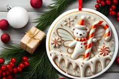 Round Christmas Ornament Sublimation|Clipart Product Image 1