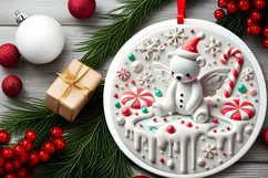 Round Christmas Ornament Sublimation|Clipart Product Image 1