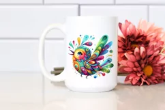 Colorful Watercolor Bird Clipart Product Image 2