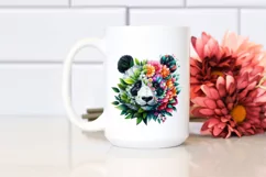 Vibrant Panda with Flowers, PNG Product Image 2