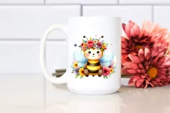Colorful Cartoon-Style Bee | Sublimation Clipart Product Image 2