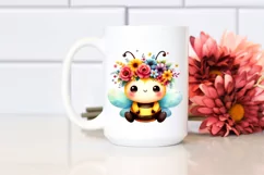 Colorful Cartoon-Style Bee | Sublimation Clipart Product Image 2