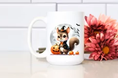 Retro Cute Baby Squirrel on Halloween, PNG Product Image 2