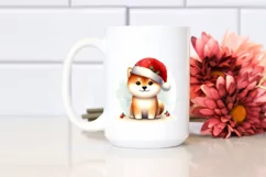 Cute Dog with Santa Hat, Summer PNG Product Image 2