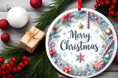 Round Christmas Ornament Sublimation|Clipart Product Image 2