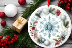 Round Christmas Ornament Sublimation|Clipart Product Image 2